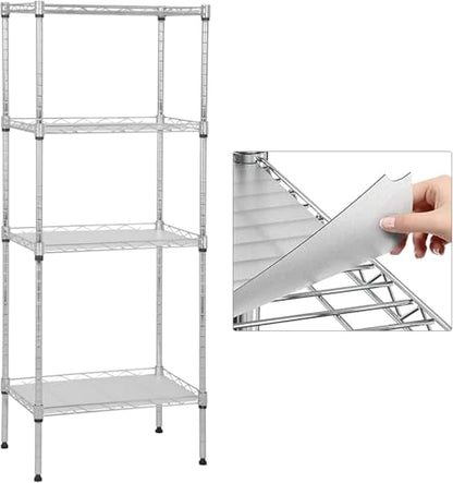 Meet perfect 4-Tier Wire Shelving Unit, 600 lb, 18x12x44 in, Chrome - color: Chrome, size: 4-Tier, 44"H × 18"W × 12"D