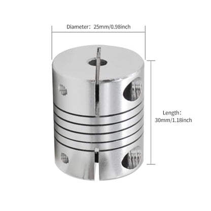 2 Pieces 10mm to 12mm Stepper Motor Shaft Coupling 30mm Length 25mm Diameter Shaft Coupler Aluminum Alloy Joint Connector for 3D Printer CNC Machine DIY Encoder - size: 10mm to 12mm