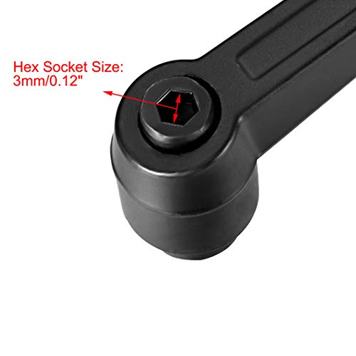 uxcell M6 Handle Adjustable Clamping Lever Thread Push Button Ratchet Female Threaded Stud 2 Pcs - size: M6