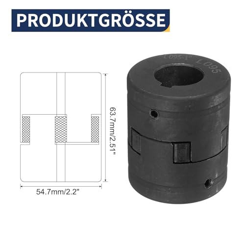 uxcell 1" L095 Flexible 3-Piece L-Jaw Coupling Coupler Set - size: 1 "