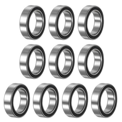uxcell 10pcs 6700-2RS Miniature Deep Groove Ball Bearings 10x15x4mm Black Rubber Sealed Bearings for TRX4 1/10 RC Cars Trucks, 3D Printer, P6 (ABEC 3) - color: Black, size: 10x15x4mm
