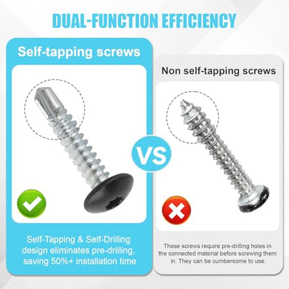 Enclosed Trailer Screws Self Tapping Black 100 Pack #10 x 3/4 Inch - color: Black, size: #10 x 3/4 Inch