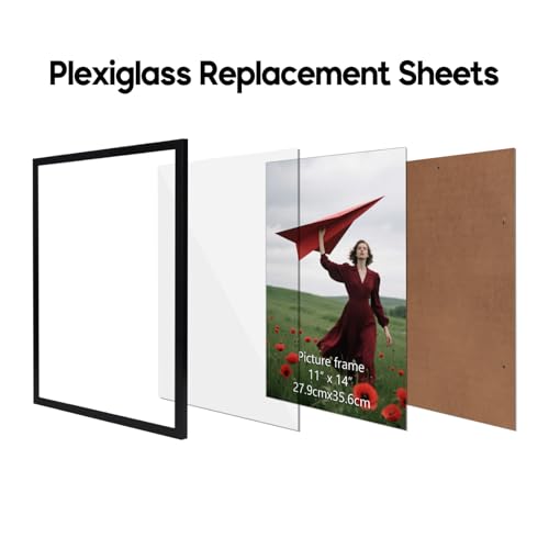 4 Pack 11x14 Clear Plexiglass Sheets for Frame Sheet Replacement - size: 11x14-4pcs