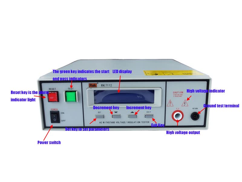 INTBUYING Withstand Hi-Pot Tester Insulation Resistance Tester AC 110V/220V 5KV Test Instruments with Memory Group Digital Display