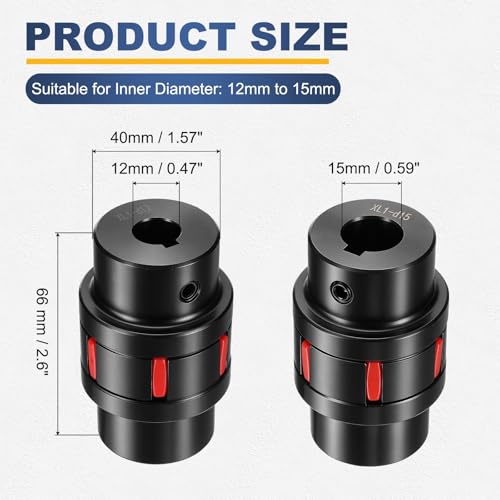 MECCANIXITY XL1 Type Flexible Elastic Shaft Coupling 12mm to 15mm Bore - size: 12mm to 15mm Bore 40 Diameter