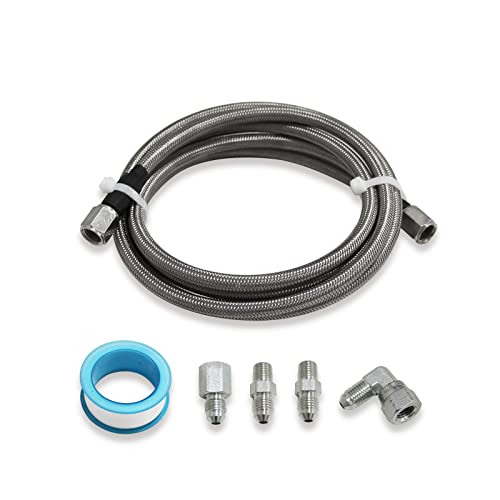 Pressure Stainless Remote Turbocharger Sensor Teflon 4AN Gauge Line Kit - size: 60 Inch