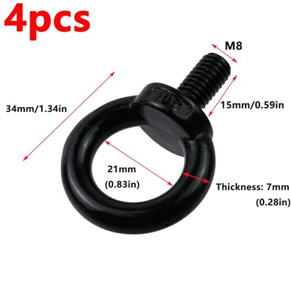 Antrader M8 Lifting Eye Bolts,Machinery Shoulder Lifting Eye Bolt,4Pcs - size: M8,4pcs