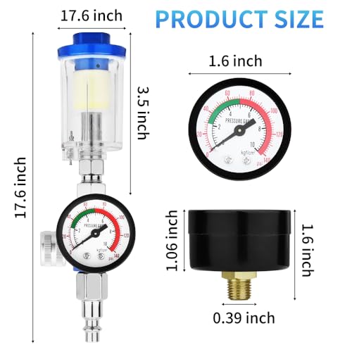 1/4 Inch NPT Air Compressor Oil Water Separator with 3 PCS Spare