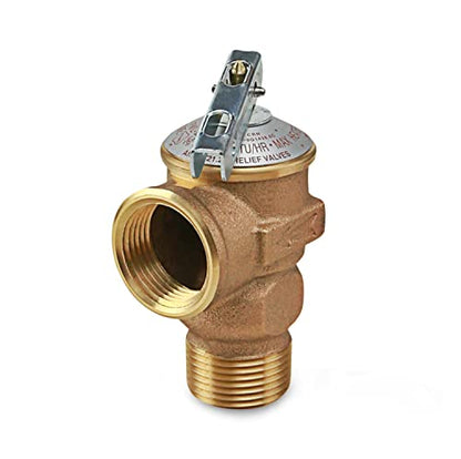 Midline Valve GUHW-QSW256 Pressure Relief Valve for Tankless Water Heater, Forged Brass, 3/4 in. FIP x MIP - style: Single Pack