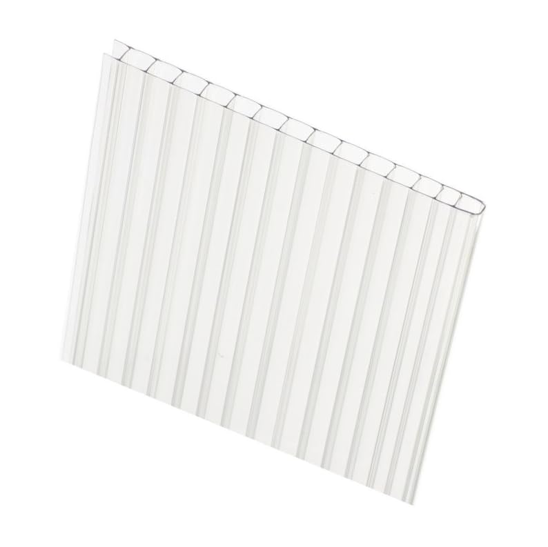 Twin Wall Polycarbonate Greenhouse Panels | Polycarbonate Panels | Greenhouse Panels| Polycarbonate Roof Panels| Hurricane Panels | Clear, Light Weight | 8mm | Custom Size | 1 Pack - style: Custom Size