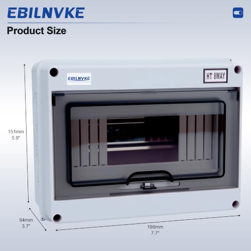 8 Way Circuit Breaker Box, Waterproof Distribution Protection Box - color: HT, size: 8 Way 200x155x92 MM