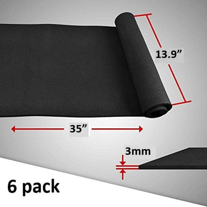 XCEL Multi-Purpose Crafting Foam Sheet Roll – Neoprene Rubber Sheets for Costumes Cosplay Packing Foam Gasket Material – Closed Cell Foam Padding in Various Options (Black, 35" x 13.9" x 3mm (6 Pack)) - color: Black, size: 35" x 13.9" x 3mm (6 Pack)