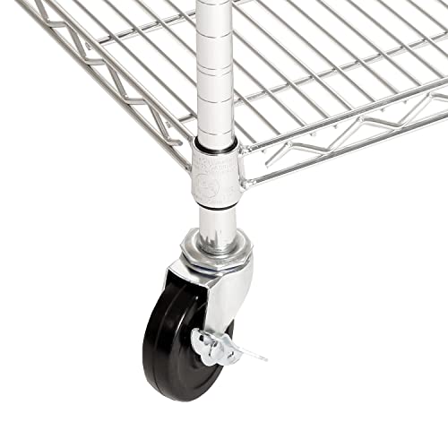UltraDurable 5-Tier NSF Steel Wire Shelving, 36"W x 24"D x 76"H - color: Steel, size: 5-Tier Shelving, 36" W x 24" D