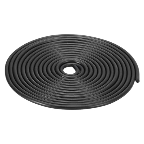 uxcell Nitrile Rubber Round Seal Strip, 5mm(13/64") Diameter 3 Meters (9.84Ft) Long Hard Solid Rubber Weather Stripping for DIY Gasket, Industrial Equipment, and Furniture - size: 5mmx3m