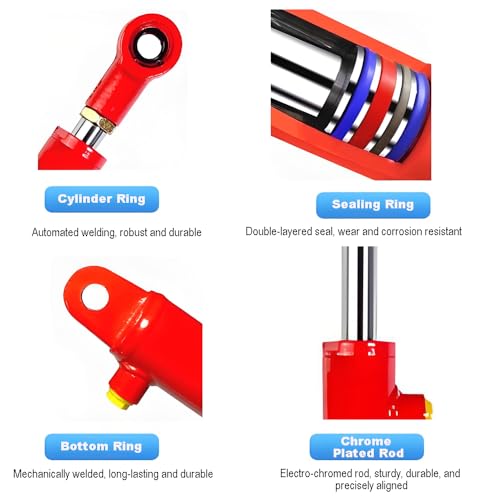 1.5x4 Hydraulic Cylinder 2 Ton Double Acting Welded Hydraulic Cylinder 1.5" Bore x 4" Stroke with 3/8" JIC 37°(9/16"-18 Thread) Hydraulic End Connectors Maximum Thrust Force 4410lbs