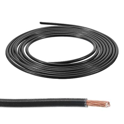 MECCANIXITY THHN Stranded Wire 10 Feet 10AWG Gauge Insulation Building Wire - UL Listed Copper Cable - PVC 600V Electrical Wire for Residential,Commercial,Industrial,Grounding - Black - color: Black, size: 10 Feet x 10 AWG