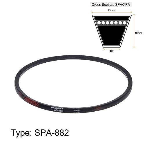 HARFINGTON SPA-882 V-Belts Drive Belt 882mm Pitch Girth 13mm Width 10mm Height Rubber for Power Transmission - size: 882mm