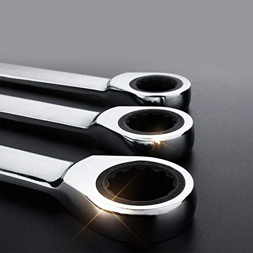 FLZOSPER 6-32mm Metric Ratchet Wrench,Box End Head 72-Tooth Ratcheting Combination Wrench Spanner (9/16 in.) - size: 14.29mm