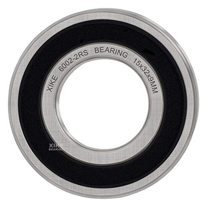 XIKE 6002-2RS Sealed Deep Groove Ball Bearings, 15x32x9 mm, 10-Pack - size: 6002-2RS - 15x32x9 mm