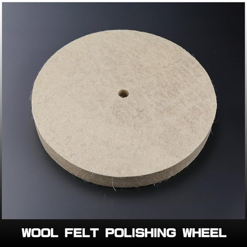 Wool Buffing Wheel 5/8 Inch Arbor Hole Wool Felt Polishing Wheel for Stainless Steel Metal Fits Bench & Die Grinder