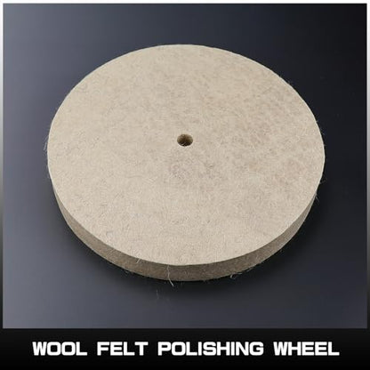 Wool Buffing Wheel 5/8 Inch Arbor Hole Wool Felt Polishing Wheel for Stainless Steel Metal Fits Bench & Die Grinder