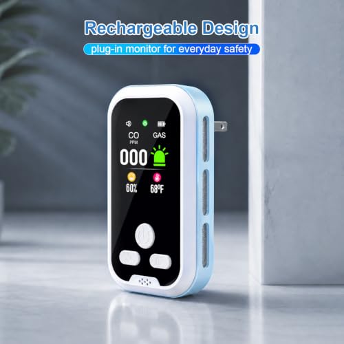 Plug-in 5-in-1 Indoor Air Quality Detector with HD Display - style: Blue 1 Pack