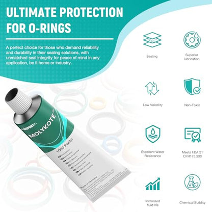 Molykote 1000 Paste 100G, Solid Lubricant Paste for Bolted Metal Joints Anti Seize Thread Connection Fastener Resistant to high temperatures and pressures Chemical Resistance no Lead Nickel Free