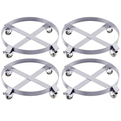 Garvee 55 gal Drum Dolly,Heavy Duty 1000 LBS Load Capacity, Barrel Dolly Cart Drum Caddy, Non Tipping Hand Truck Dollies with Steel Frame 4 Swivel Casters Wheel, for Warehouse Drum Handling (4 pcs) - color: 4 Pcs