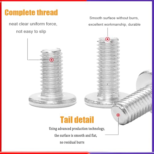 Metuja 1/4-20x1/2 Flat Head Hex Socket Cap Screws Bolts,304 Stainless Steel Fully Threaded Machine Screws with Hex Key (50PCS) Corrosion-Resistant for Furniture/Machinery - size: 1/4-20 x 1/2"