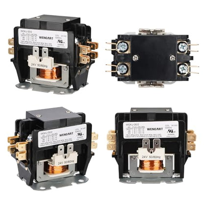 Wengart Air Conditioner Contactor,24V Coil 2 Pole 30 Amp Compatible with Condenser,Compressor,Air Conditioner,Refrigeration Systems,Heat Pump
