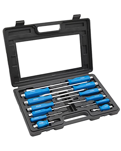 ROTATION 12pc Magnetic Go-Thru Screwdriver Set, 6 Phillips and 6 Flat