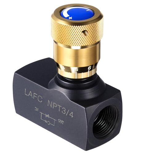 Pelopy 3/4 Inch NPT Hydraulic Flow Control Needle Valve, Free Reverse Flow - size: 3/4 Inch