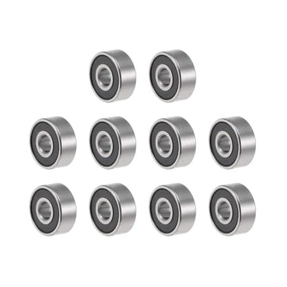 TOP-VIGOR 10Pcs R2-2RS Deep Groove Ball Bearings, Z2 1/8 Inch x 3/8 Inch x 5/32 Inch Double Sealed Industrial Bearings, Chrome Steel Skateboard Bearings for Electrical Instrument Equipment - size: R2-2RS, 1/8″x3/8″x5/32″