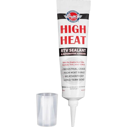 Brock High Heat RTV Sealant & Automotive Adhesive – Industrial Grade Silicone for Heat Tabs, Gaskets, and More – 2.8 oz Tube