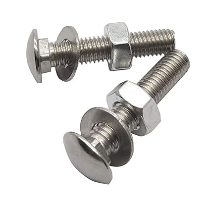 20 Sets Long Square-Neck Carriage Bolts Set,Carriage Bolts Set w/Nuts & Flat Washers,Zinc-Plated,Carbon Steel Grade 4.8,Plain Finish,Partial Threaded(M6-1.0X65mm) - size: M6-1.0X65mm（20 Sets）