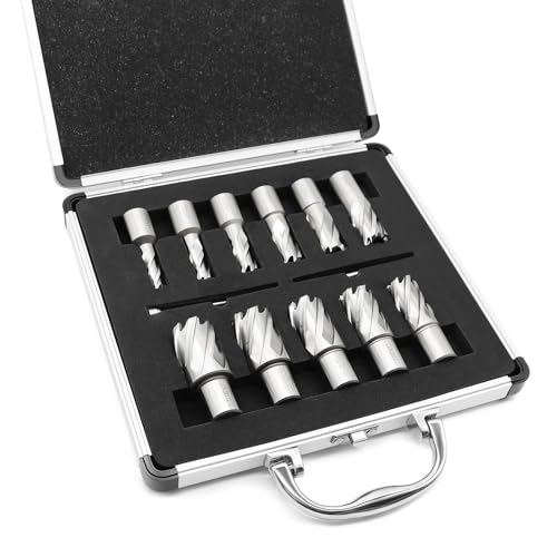 Nakkaa 13Pcs HSS Annular Cutter Set 7/16"-1-1/16", 1" Cut Depth