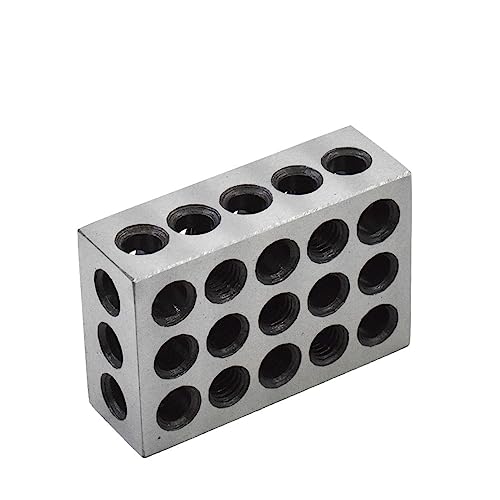 1-2-3 Machinist Blocks 23 Holes Matched Pair (1x2x3) Ultra Precision Machinist Set Up Blocks 0.0002In 123 Jig Replacement for Milling Machine (2-Pack)