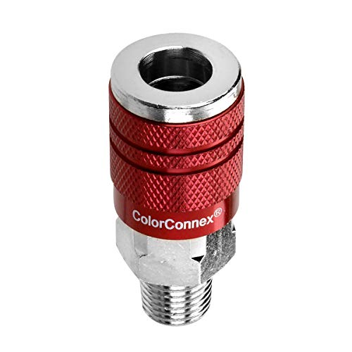 ColorConnex Coupler, Industrial Type D, 1/4" MNPT, 1/4 Body, Red - A73420D, 2.88 Ounce (Pack of 1) - color: Red, size: 2.88 Ounce (Pack of 1)