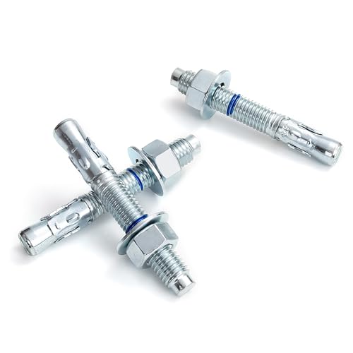 5/8" x 4-1/2" Concrete Anchors (25 Pack) 5/8 inch Wedge Anchors Bolts Zinc Plated - size: 5/8"x4-1/2"