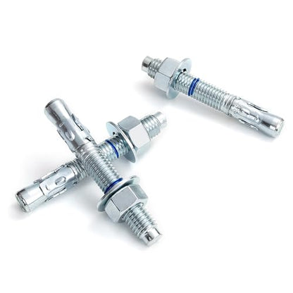 5/8" x 4-1/2" Concrete Anchors (25 Pack) 5/8 inch Wedge Anchors Bolts Zinc Plated - size: 5/8"x4-1/2"