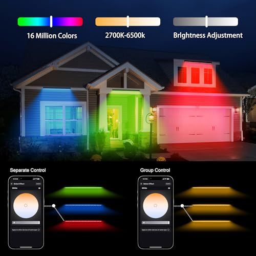 Linkable LED Wall Washer Light Bar, 180W RGBCW Color Changing, APP& Remote - size: 40" 180W RGB+Tunable White(2700-6500K)