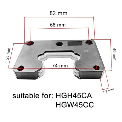 HGH45CA Linear Slider Block, 2pcs 45mm HG45 Square Bearing Slider Block with 2 Sets HV45 Self-Lubricating Dust-Proof Oil Box Dustproof Accessories for Guideway Rail as CNC Kit Part Replacement - size: HGH45 Block With KK oil box