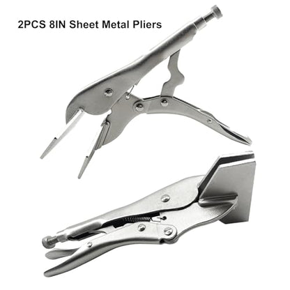 Locking Sheet Metal Clamp, 8 Inch, 2 Pack Welding Locking Plier, Original Locking Sheet Metal Tool