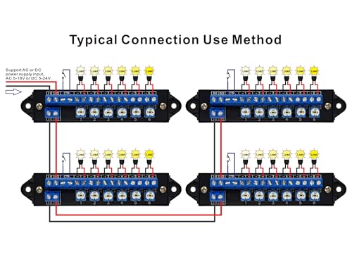 Dimmer Control 6-Lights LED Hub Distribution Module, AC/DC 5 to 24V Input, for HO/N/O Train Model. OONO D-1660BP