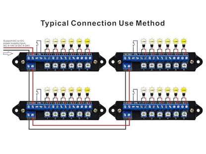 Dimmer Control 6-Lights LED Hub Distribution Module, AC/DC 5 to 24V Input, for HO/N/O Train Model. OONO D-1660BP