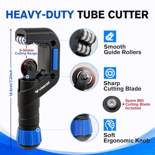 WISSCOOL Tube Cutter Set, 1/8"-2" OD Pipe Cutter Kit 5 in 1 - color: Blue, size: 5 in 1 Set