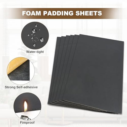 6 Pcs Adhesive Foam Padding, 1/8 Thick 12 X 8 Inch Neoprene Rubber Sheets ,Soundproof Closed Cell Foam Padding Sheet Board for Anti Vibration, Cosplay Padding, Crafts, DIY - size: 1/8in*12in*8in 6Pcs
