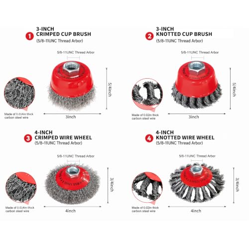 HOMO FABER 12 Pack Wire Wheel Brushes for Angle Grinder, 4-1/2", 5/8"-11