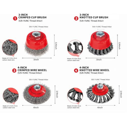 HOMO FABER 12 Pack Wire Wheel Brushes for Angle Grinder, 4-1/2", 5/8"-11