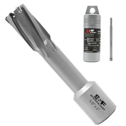 S&F STEAD & FAST Carbide Annular Cutter, Cutting Diameter 5/8”, DOC 2” - size: 5/8 x 2"